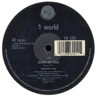 1 World - Down On Love (12", Single) (Near Mint (NM or M-))