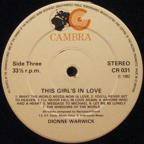 Dionne Warwick - This Girl's In Love (2xLP, Comp) (Very Good Plus (VG+)) - Image 5