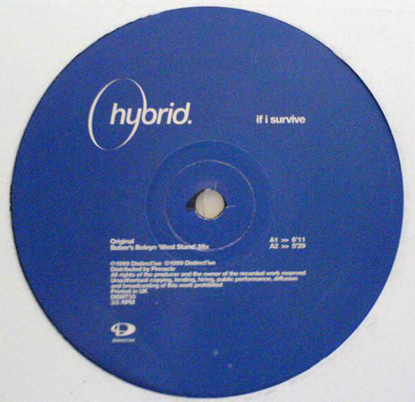 Hybrid Featuring Julee Cruise - If I Survive (12") (Very Good Plus (VG+)) - Image 2