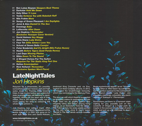 Jon Hopkins - LateNightTales (CD, Ltd, Mixed) (Mint (M)) - Image 2