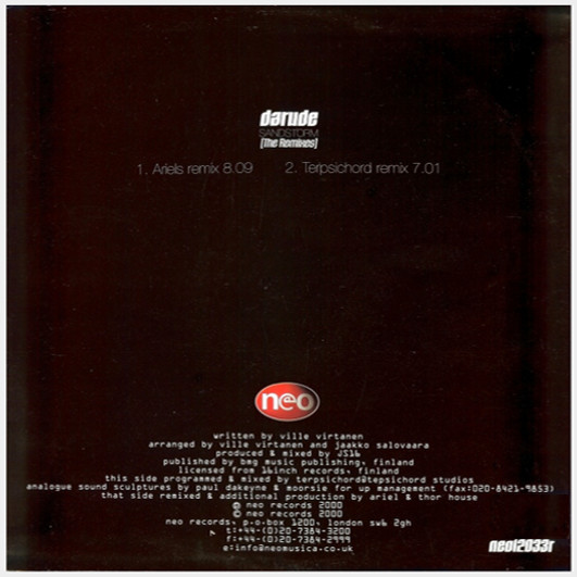 Darude - Sandstorm (The Remixes) (12") (Good (G)) - Image 2
