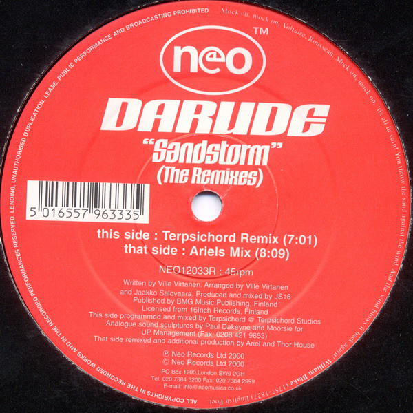 Darude - Sandstorm (The Remixes) (12") (Good (G)) - Image 3