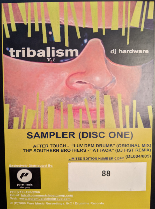 DJ Hardware presents After Touch (3) / The Southern Brothers - Tribalism V.1 (12", Ltd, Num, Smplr, Dis) (Very Good (VG))