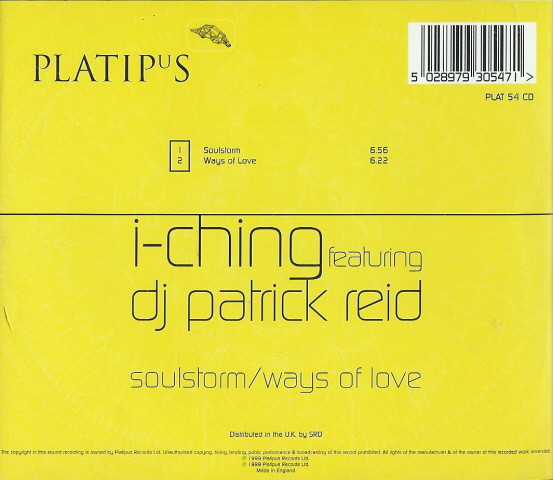 I-Ching Featuring Patrick Reid - Soulstorm / Ways Of Love (CD, Single) (Near Mint (NM or M-)) - Image 2