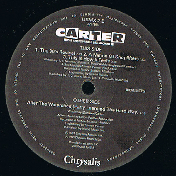 Carter The Unstoppable Sex Machine - After The Watershed (Early Learning The Hard Way) (12", Single) (Very Good (VG)) - Image 2