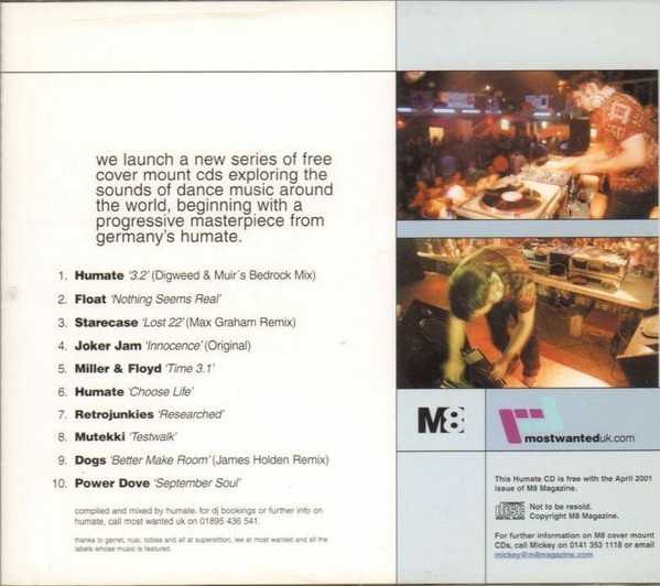 Humate - M8 Worldwide Volume One - Humate's Progression (CD, Comp, Mixed) (Very Good Plus (VG+)) - Image 2