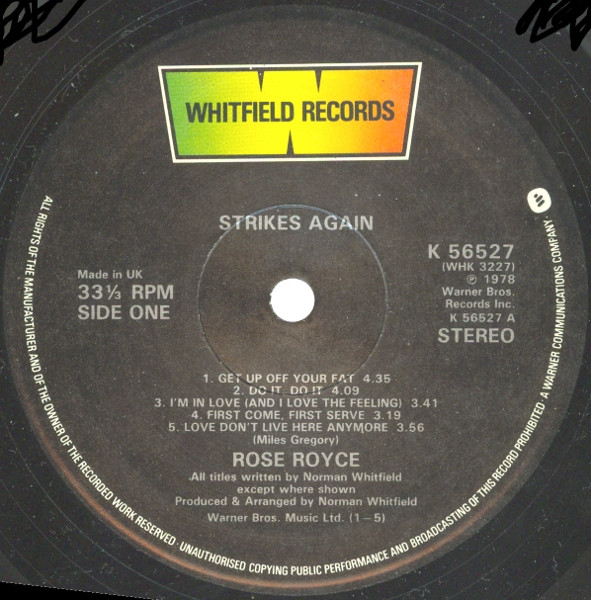 Rose Royce - Strikes Again (LP, Album, Gat) (Very Good Plus (VG+)) - Image 4