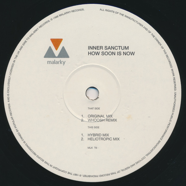 Inner Sanctum (2) - How Soon Is Now (12") (Very Good Plus (VG+)) - Image 3