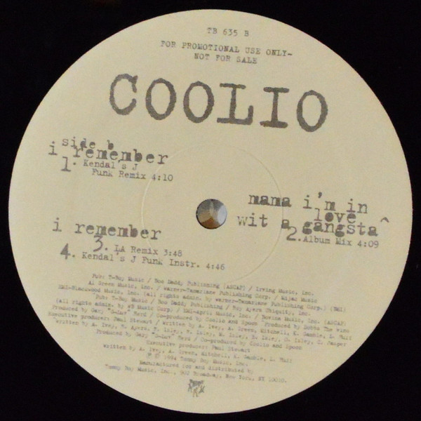 Coolio - I Remember (12", Promo) (Near Mint (NM or M-)) - Image 3