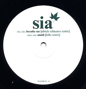 Sia - Breathe Me / Numb (10", Ltd, Promo) (Very Good Plus (VG+)) - Image 3