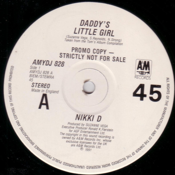 Nikki D / DNA Featuring Suzanne Vega - Daddy's Little Girl / Rusted Pipe (12", Promo) (Near Mint (NM or M-))