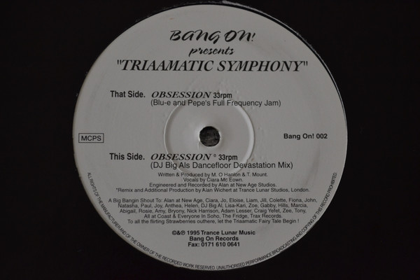 Triaamatic Symphony - Obsession (12") (Very Good Plus (VG+))
