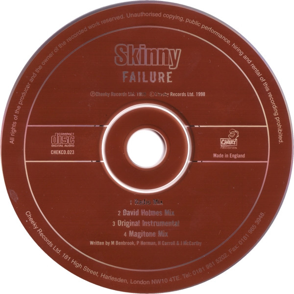 Skinny - Failure (CD, Single) (Near Mint (NM or M-)) - Image 4