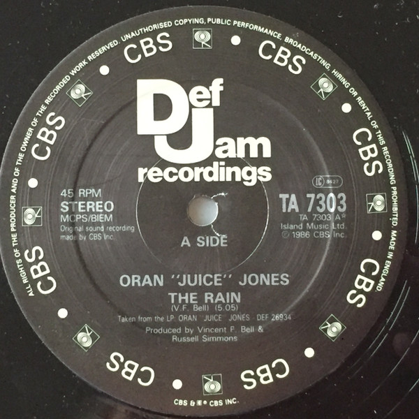 Oran 'Juice' Jones - The Rain (12", Single, Com) (Very Good Plus (VG+))