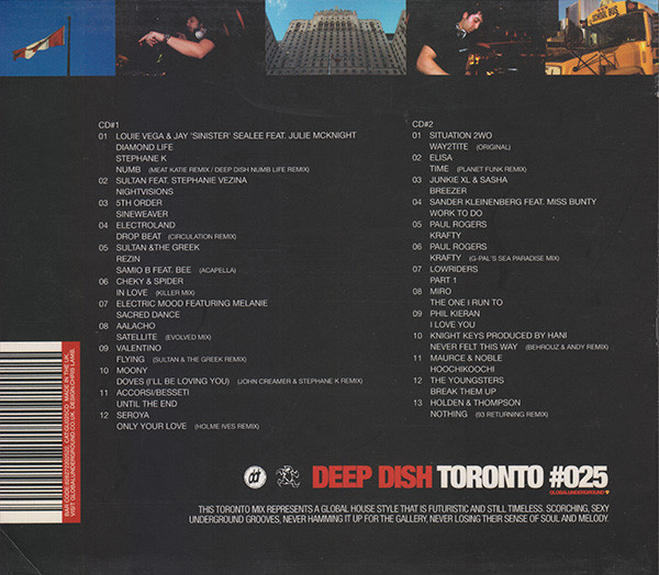 Deep Dish - Toronto #025 (2xCD, Comp, Mixed) (Very Good Plus (VG+)) - Image 2