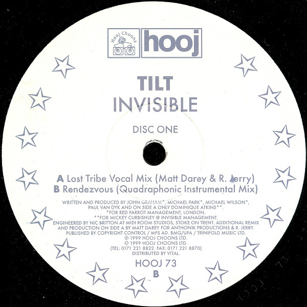 Tilt - Invisible (Disc One) (12", Single, Promo) (Very Good (VG))