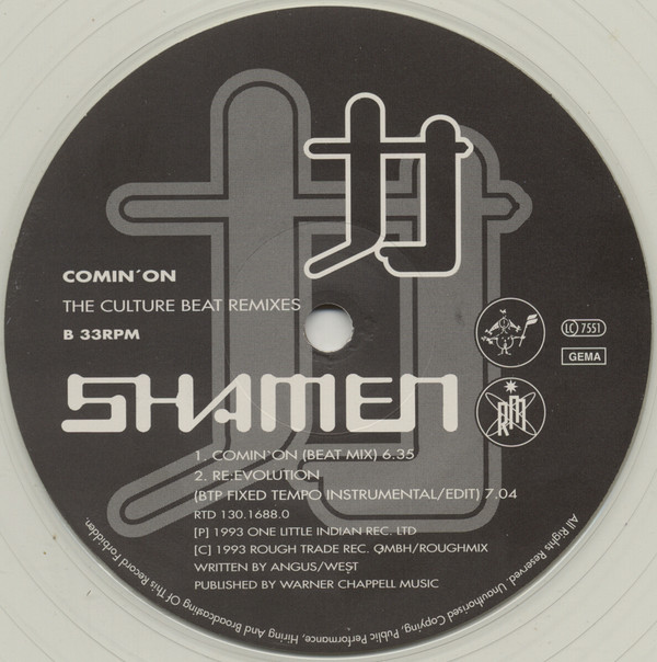 The Shamen - Comin' On (Remixed By Culture Beat) (12", Ltd, Cle) (Near Mint (NM or M-)) - Image 4
