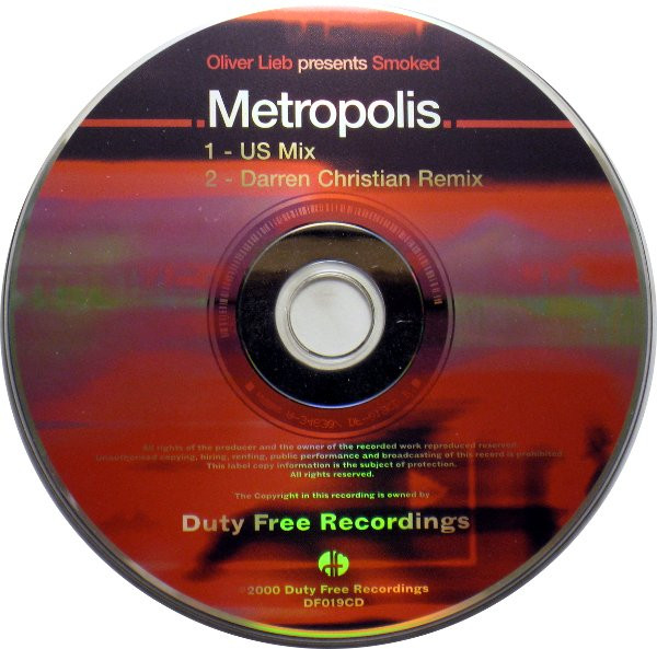 Oliver Lieb Presents Smoked - Metropolis (CD, Single) (Near Mint (NM or M-)) - Image 4