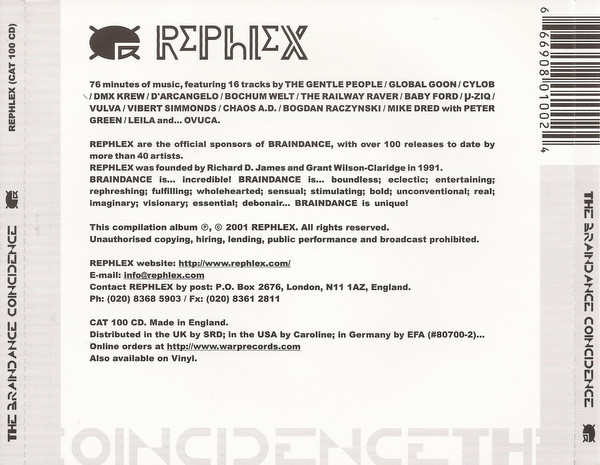 Various - The Braindance Coincidence (CD, Album, Comp, Smplr) (Near Mint (NM or M-)) - Image 2