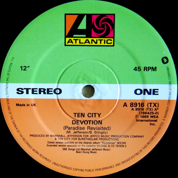 Ten City - Devotion (12") (Very Good Plus (VG+)) - Image 2