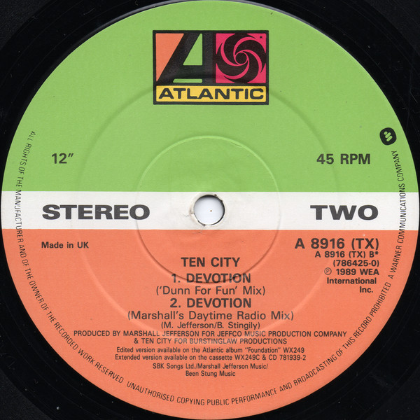 Ten City - Devotion (12") (Very Good Plus (VG+)) - Image 3