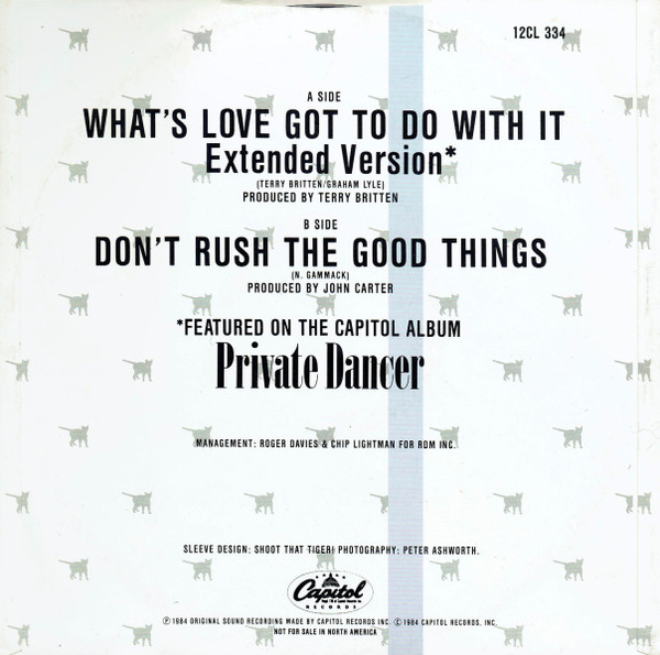 Tina Turner - What's Love Got To Do With It (Extended Version) (12", Bla) (Very Good (VG)) - Image 2