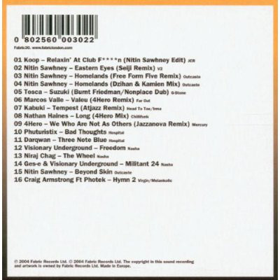 Nitin Sawhney - FabricLive. 15 (CD, Mixed) (Near Mint (NM or M-)) - Image 3