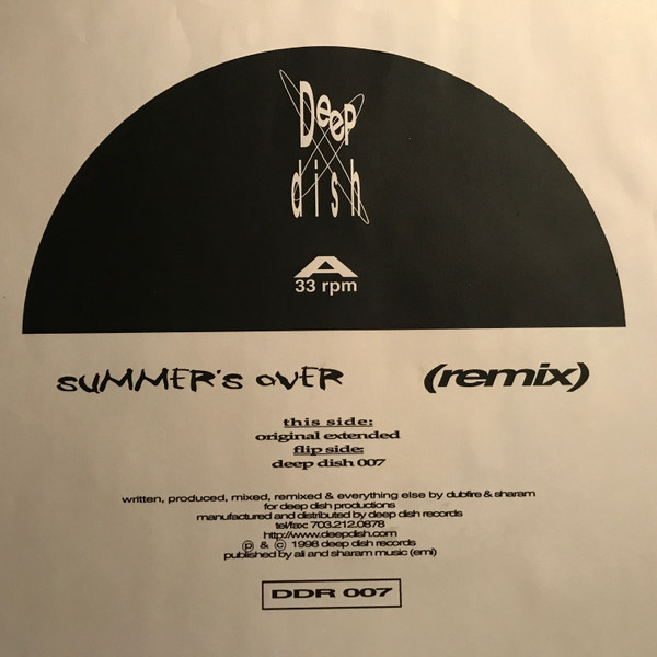 Deep Dish - Summer's Over (Remix) (12", Promo, W/Lbl) (Very Good Plus (VG+))