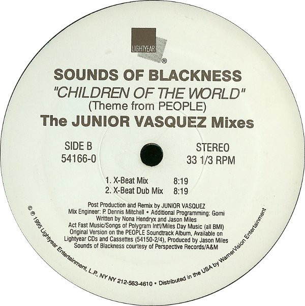 Sounds Of Blackness - Children Of The World (Theme From PEOPLE) - The Junior Vasquez Mixes (12") (Near Mint (NM or M-)) - Image 3