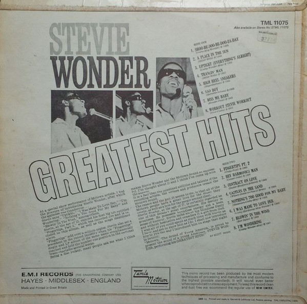 Stevie Wonder - Greatest Hits (LP, Comp, Mono) (Very Good (VG)) - Image 2