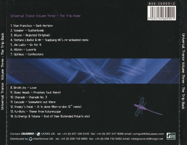 Various - Universal Trance Volume Three - The Trip Back (CD, Comp, Mixed) (Very Good Plus (VG+)) - Image 2