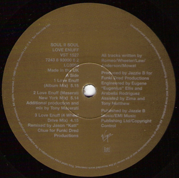 Soul II Soul - Love Enuff (12") (Very Good Plus (VG+)) - Image 3