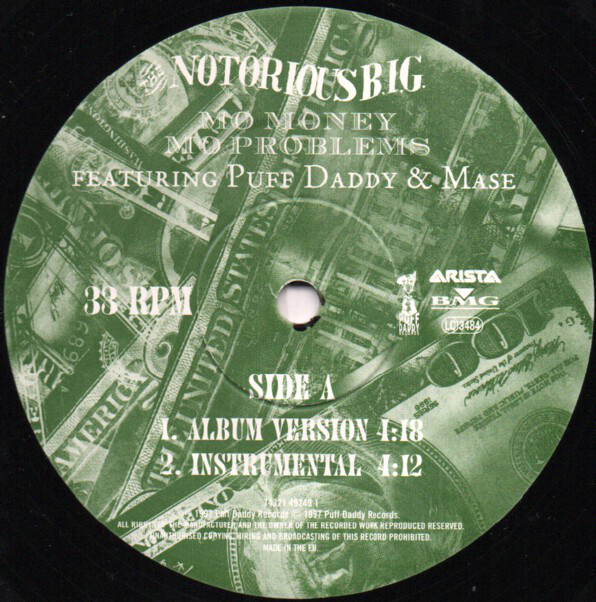 Notorious B.I.G. - Mo Money Mo Problems (12", Single) (Very Good (VG)) - Image 3
