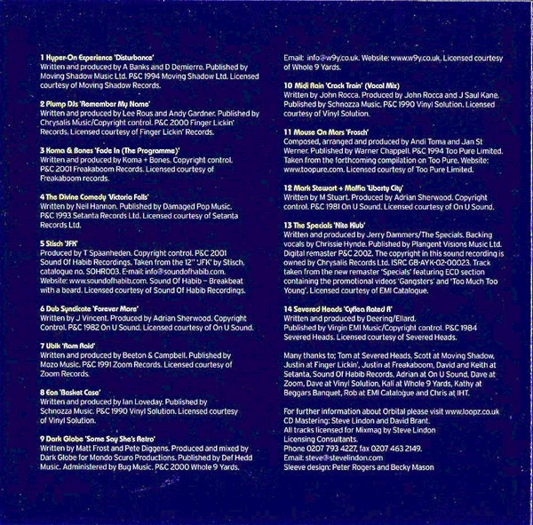 Orbital - The Bedroom Sessions (CD, Mixed) (Mint (M)) - Image 3