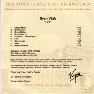 Sven Väth - Fire (CDr, Album, Promo) (Very Good Plus (VG+))