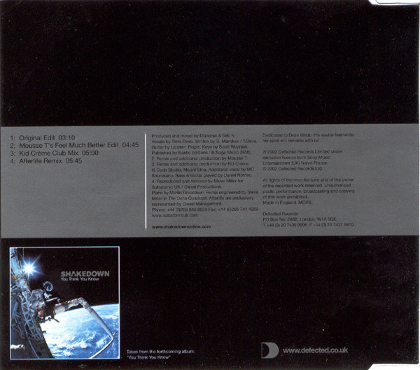 Shakedown - At Night (CD, Single) (Very Good (VG)) - Image 2