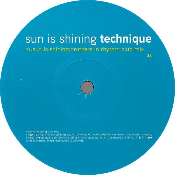 Technique - Sun Is Shining (12") (Very Good Plus (VG+)) - Image 3