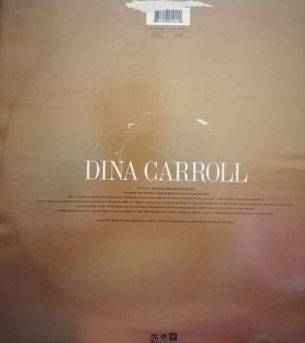 Dina Carroll - So Close (12") (Very Good Plus (VG+)) - Image 2
