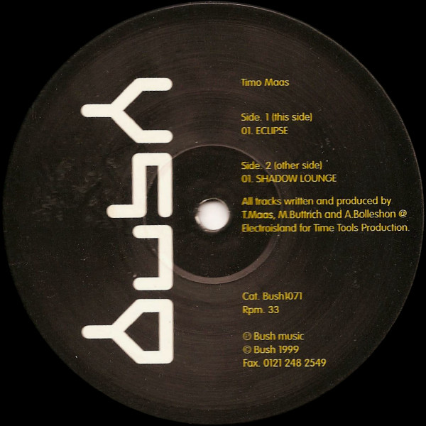 Timo Maas - Eclipse / Shadow Lounge (12") (Near Mint (NM or M-)) - Image 3