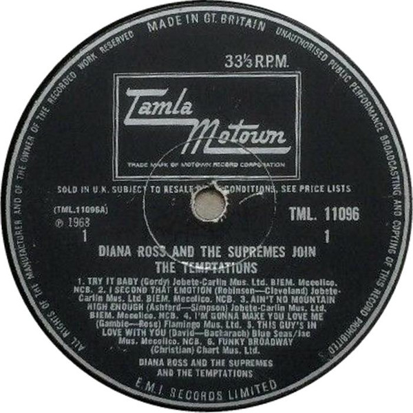 The Supremes Join The Temptations - Diana Ross & The Supremes Join The Temptations (LP, Album, Mono) (Very Good (VG)) - Image 3