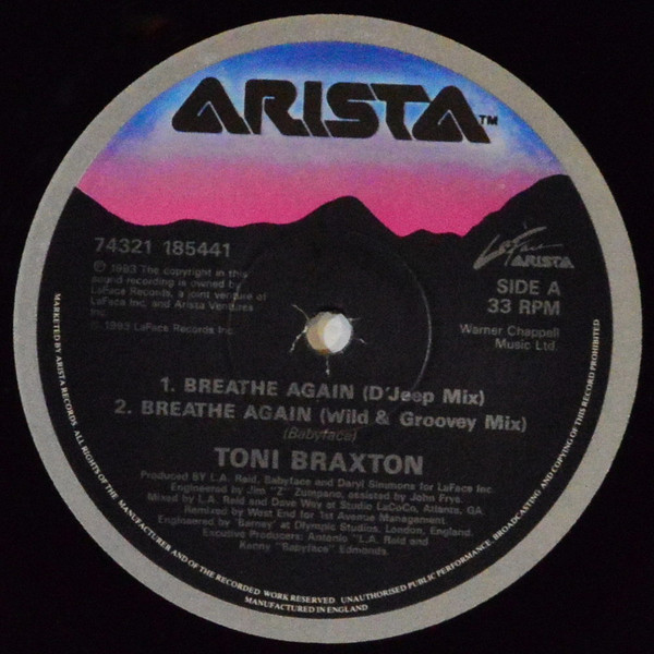 Toni Braxton - Breathe Again (12") (Mint (M)) - Image 3