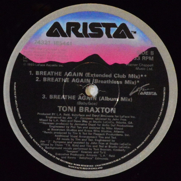 Toni Braxton - Breathe Again (12") (Mint (M)) - Image 4