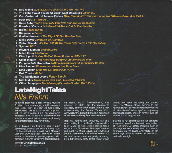 Nils Frahm - LateNightTales (CD, Comp, Ltd, Mixed) (Mint (M)) - Image 3