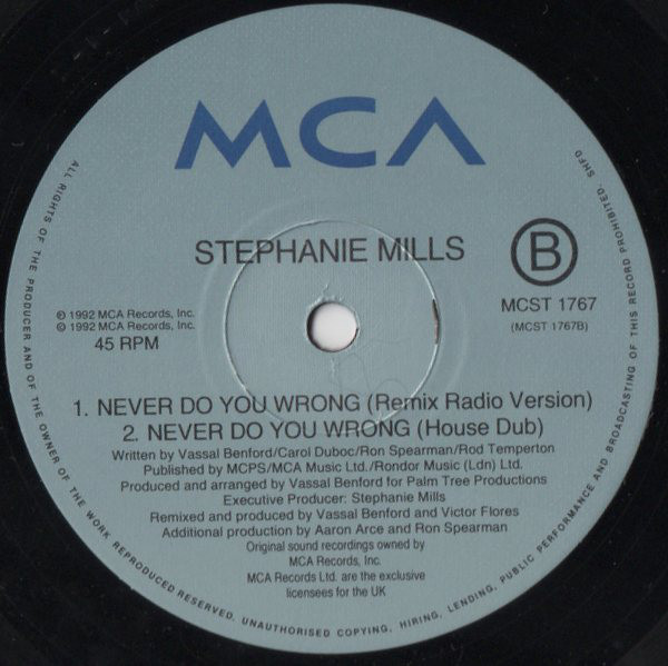 Stephanie Mills - Never Do You Wrong (12", Single) (Near Mint (NM or M-)) - Image 4