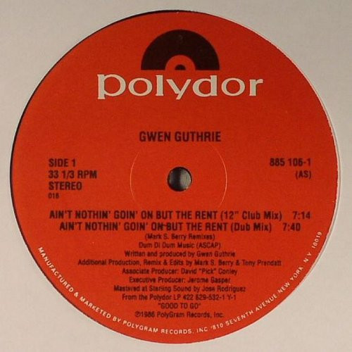 Gwen Guthrie - Ain't Nothin' Goin' On But The Rent (12", RP) (Mint (M))
