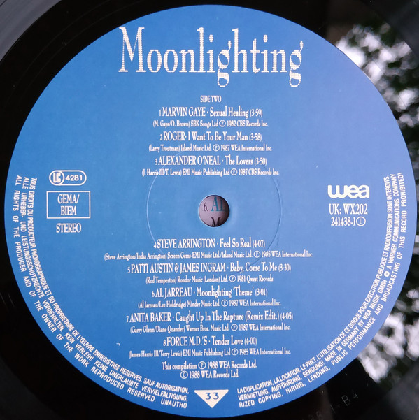 Various - Moonlighting (LP, Comp) (Very Good Plus (VG+)) - Image 4