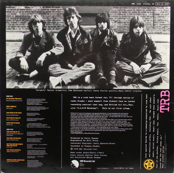 Tom Robinson Band - Power In The Darkness (LP, Album) (Very Good Plus (VG+)) - Image 2